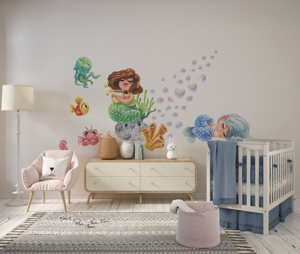 Funny Singing Little Mermaid wall decals