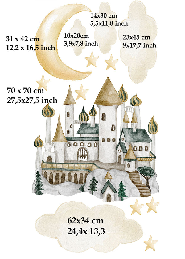 Dragon guardians of the castle wall decals
