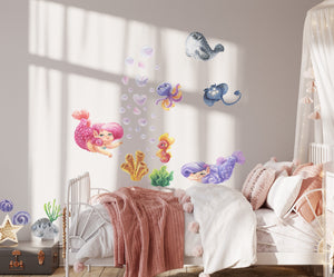 Mermaids and their Sea World wall decals