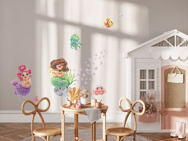 This enchanting singing mermaid wall decal