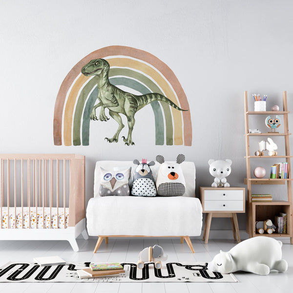 Velociraptor and rainbow walldecals