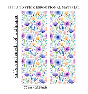 Pastel floral wallpaper for nursery room