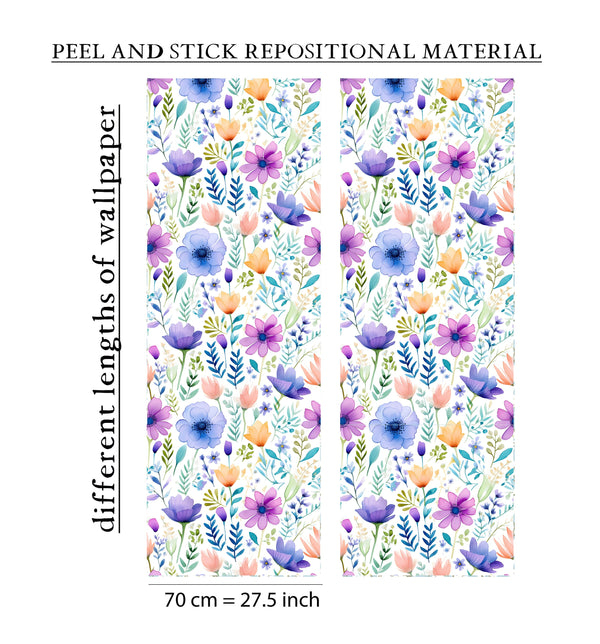 Pastel floral wallpaper for nursery room