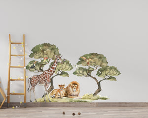 Big safari collection of African animals: Lions, Elephant, Zebra, Giraffe