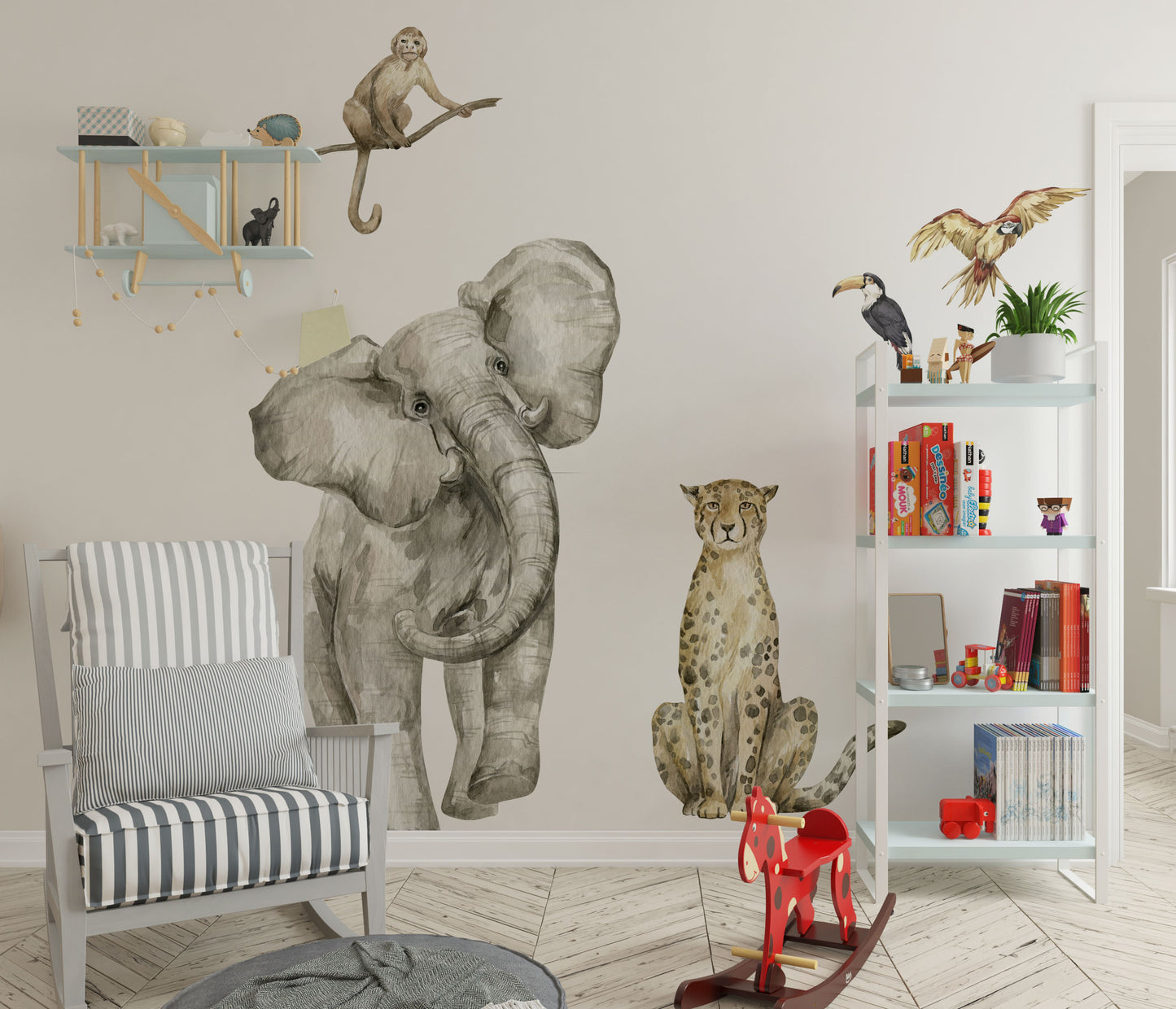 Elephant with Cheetah wall stickers