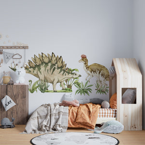 Stegosaurus & Velociraptor - dinosaur walldecals set