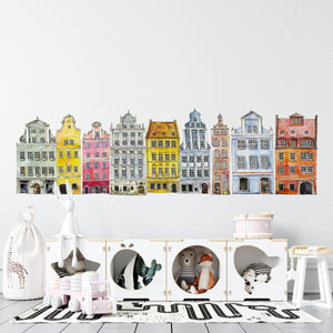 Colorful Town Houses wall decals