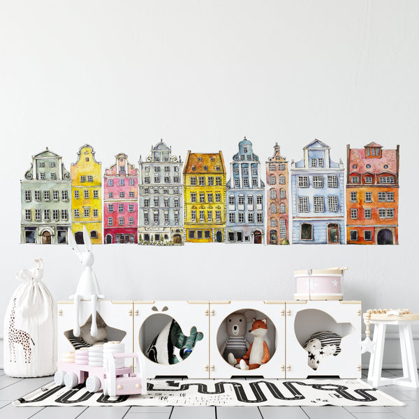 Colorful Town Houses wall decals