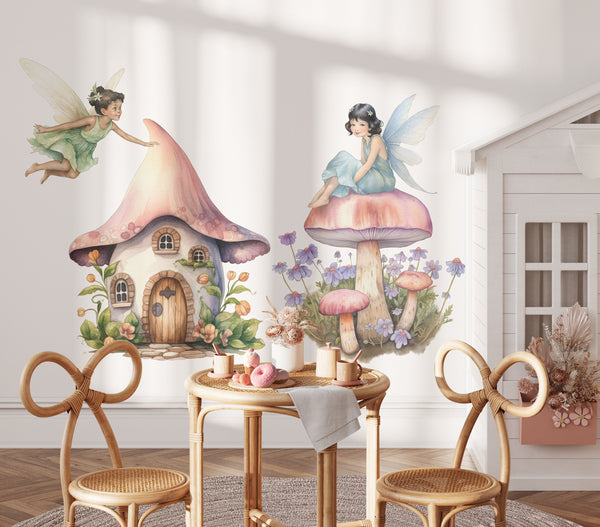 Magical Fairy Wall Stickers – Fairy House & Mushroom