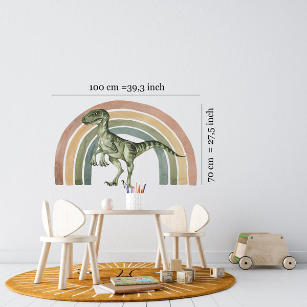 Velociraptor and rainbow walldecals