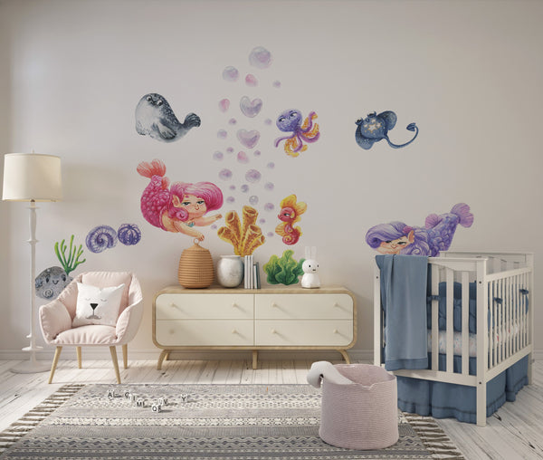 Mermaids and their Sea World wall decals