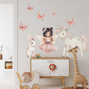 Fairy Tale Wall Sticker with Castle & Unicorn