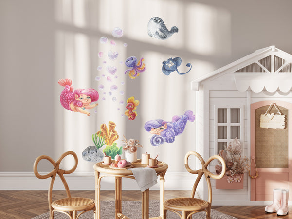 Mermaids and their Sea World wall decals