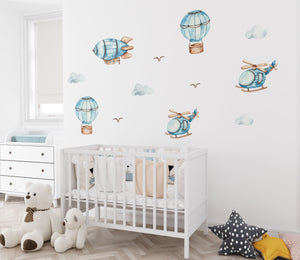 Construction Machines & Flying Machines walldecal set