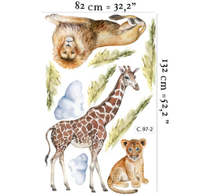 Big safari collection of African animals: Lions, Elephant, Zebra, Giraffe