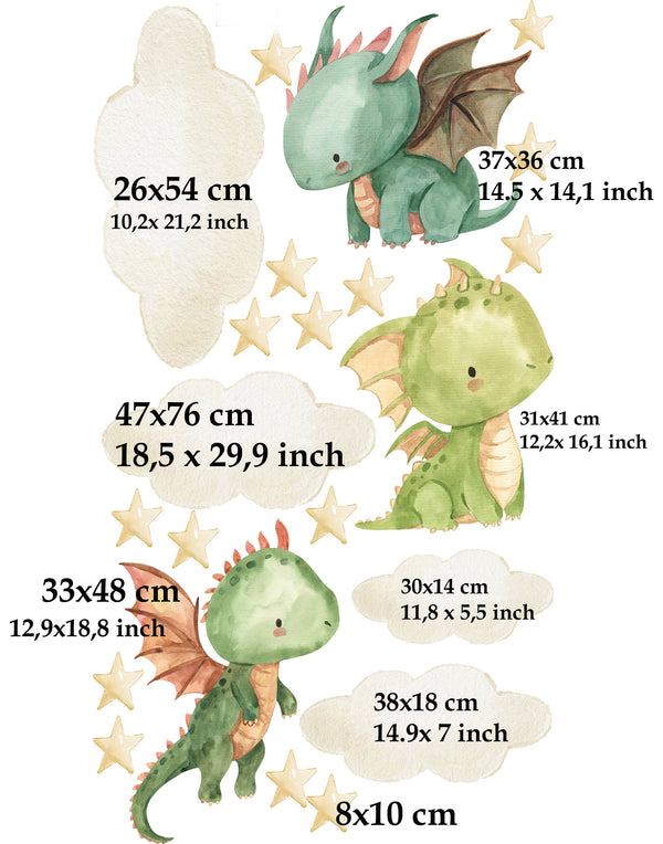 Dragon guardians of the castle wall decals