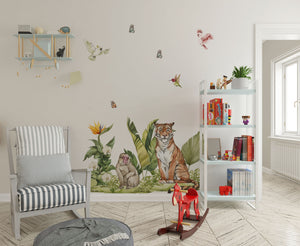 Asian animals: tiger, peacock and panda - Igibee Walldecals
