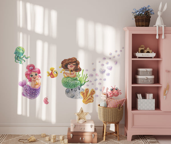 This enchanting singing mermaid wall decal
