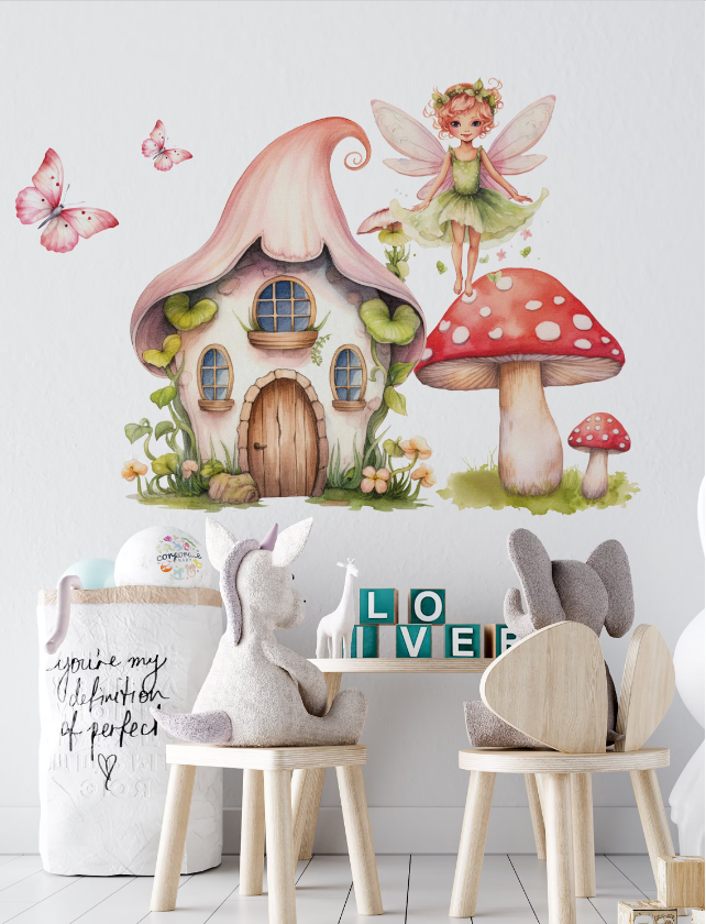Merveilleuse maison de fée - sticker mural