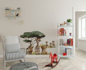 Sweet little African animals - safarii walldecal set