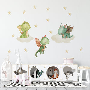 Dragon guardians of the castle wall decals