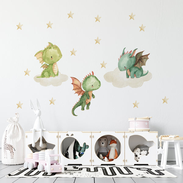 Dragon guardians of the castle wall decals