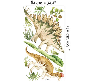 Stegosaurus & Velociraptor - dinosaur walldecals set