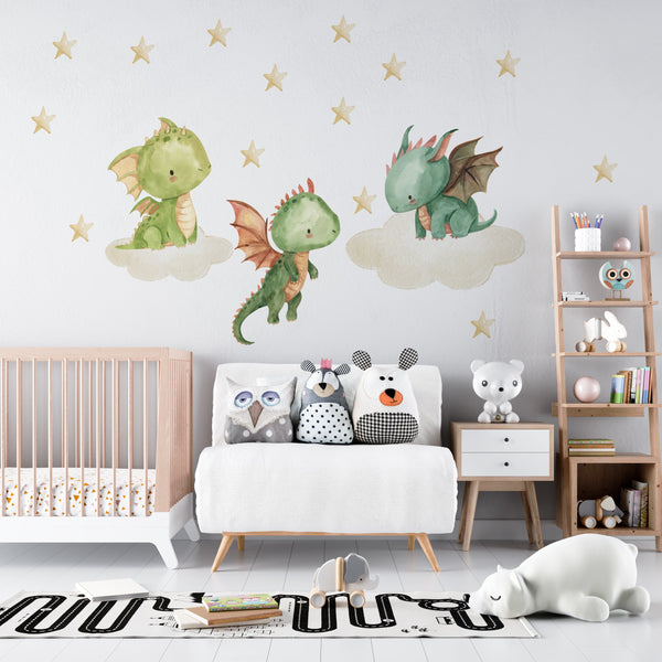 Dragon guardians of the castle wall decals