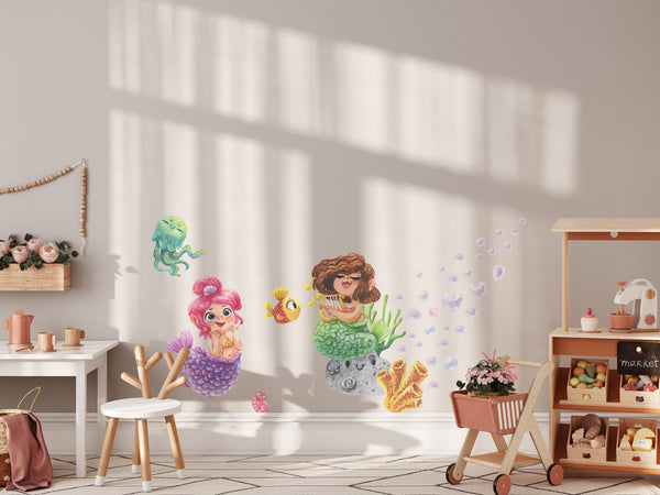 This enchanting singing mermaid wall decal