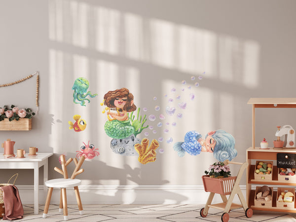 Funny Singing Little Mermaid wall decals