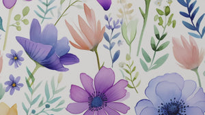 Pastel floral wallpaper for nursery room