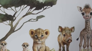 Sweet little African animals - safarii walldecal set