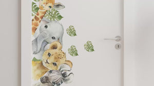 Little African Animals - door decal set