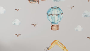 Construction Machines & Flying Machines walldecal set