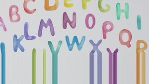 Alphabet walldecals - all letters in rainbow colors