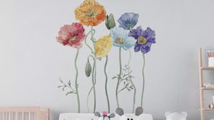 Poppy wall decals - 4 sizes
