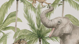 Safari jungle animals and palms walldecals - 3 sheets!