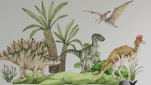 Stegosaurus & Velociraptor - dinosaur walldecals set