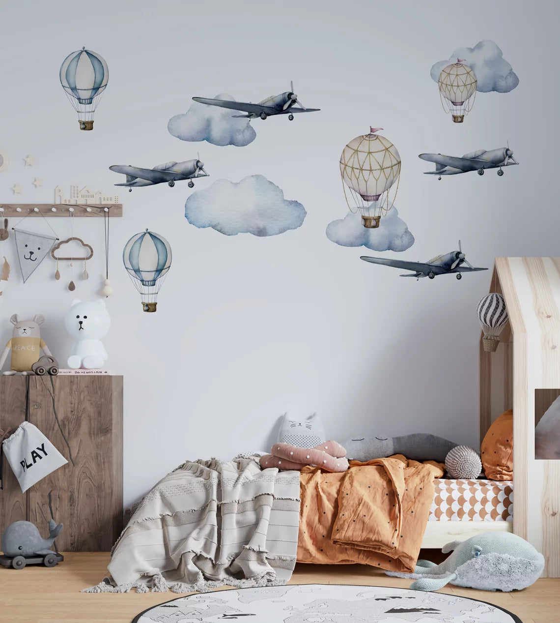 Planes and balloons - wall stickers
