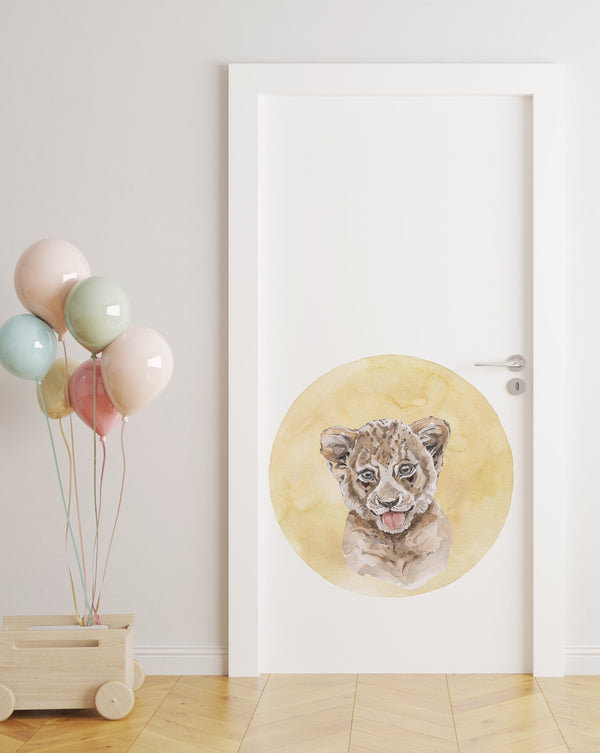 Lion cub - door wallsticker