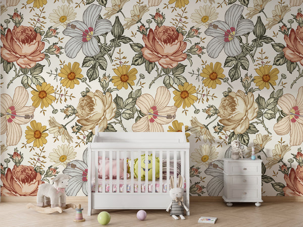 Floral Wallpaper peel and stick