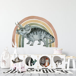 Triceratops and Rainbow walldecals