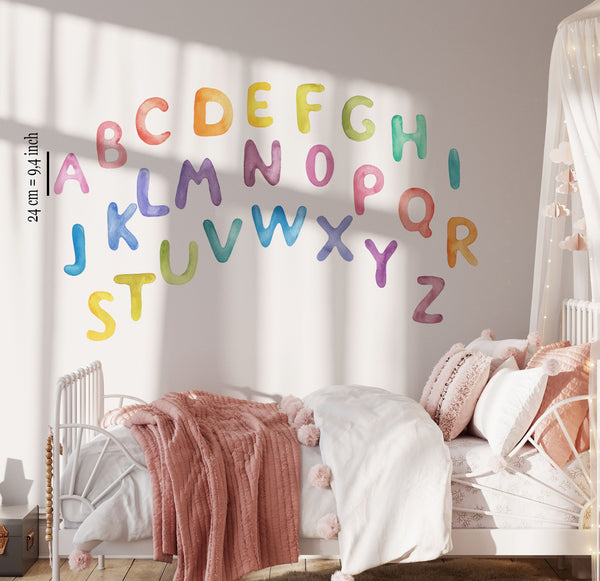 Alphabet walldecals - all letters in rainbow colors