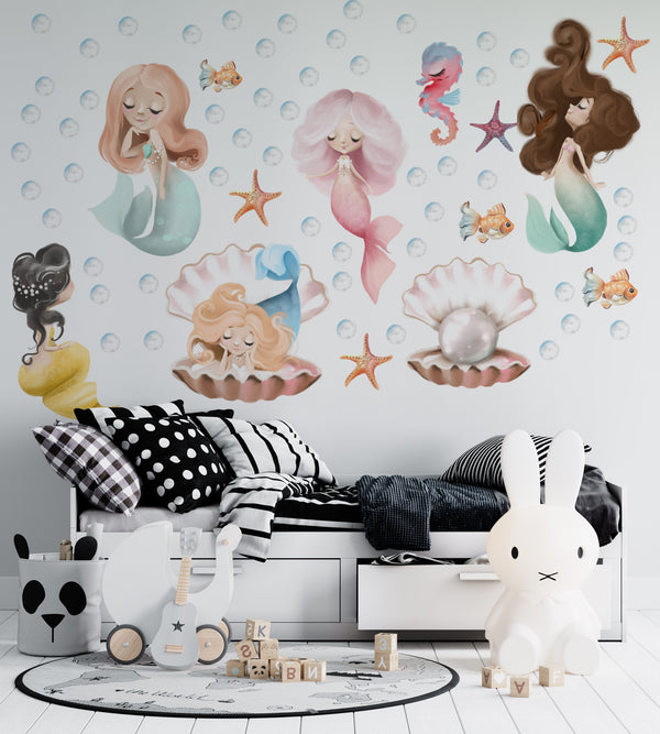 Mermaid wall decal for kids bedroom