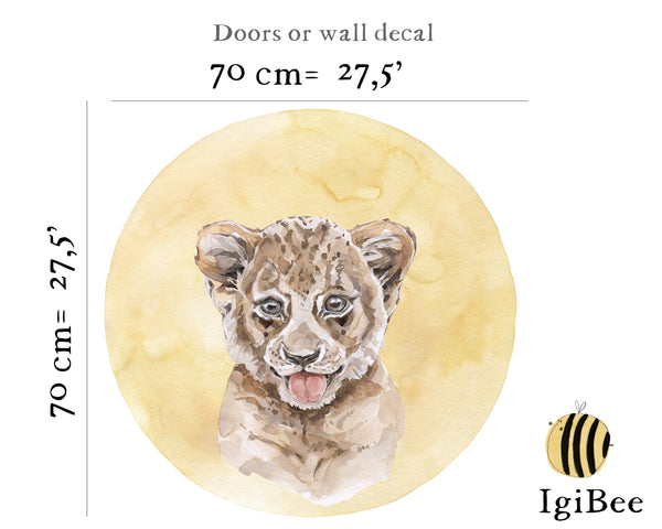 Lion cub - door wallsticker
