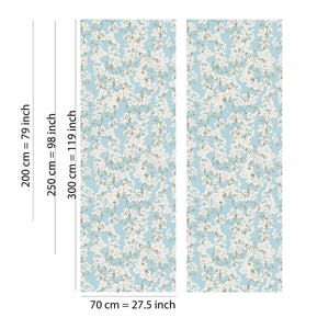 Blue Botanical Nursery Wallpaper peel and stick