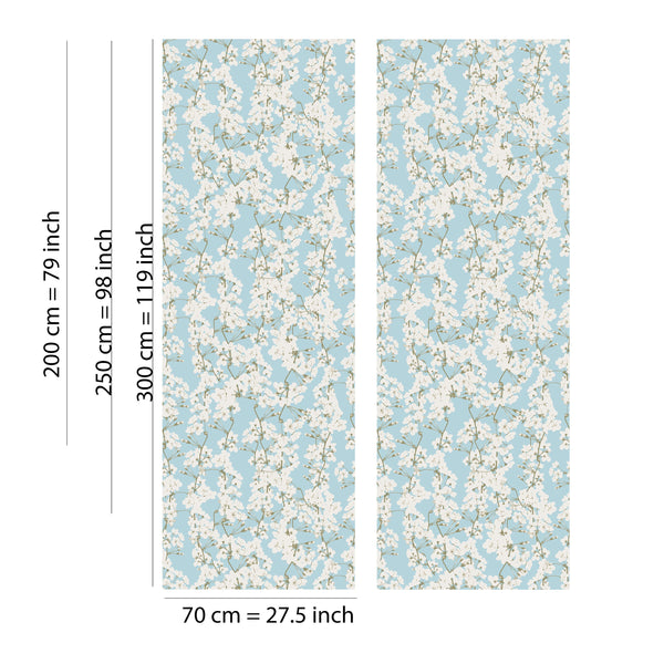 Blue Botanical Nursery Wallpaper peel and stick