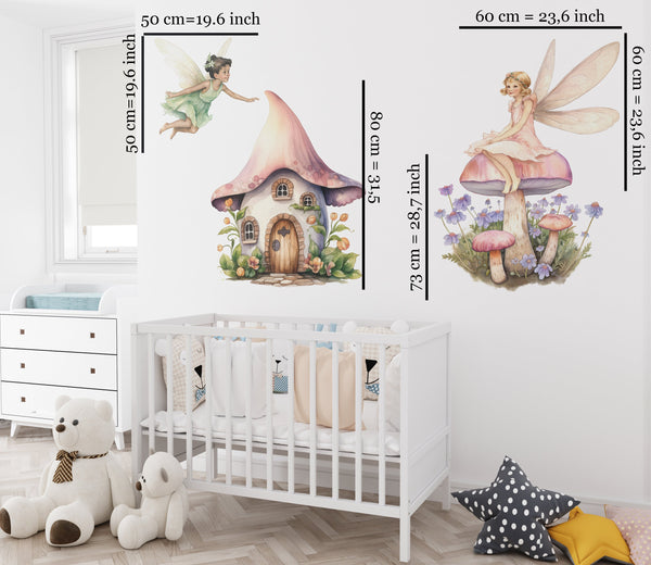 Fairy Themed Wall Decals Removable Stickers for Kids