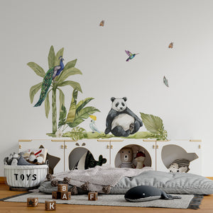 Dschungel Wandaufkleber, Tiger Aufkleber, Panda Wandaufkleber, Affen Aufkleber, Dschungel Kinderzimmer Aufkleber, Dschungel Wandaufkleber, Dschungel Wandaufkleber