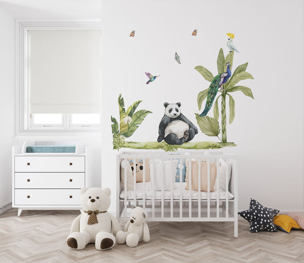 Dschungel Wandaufkleber, Tiger Aufkleber, Panda Wandaufkleber, Affen Aufkleber, Dschungel Kinderzimmer Aufkleber, Dschungel Wandaufkleber, Dschungel Wandaufkleber